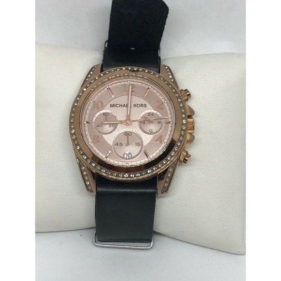 MICHAEL KORS MK5943 Women\'s Leather Analog Rose Di main image 5